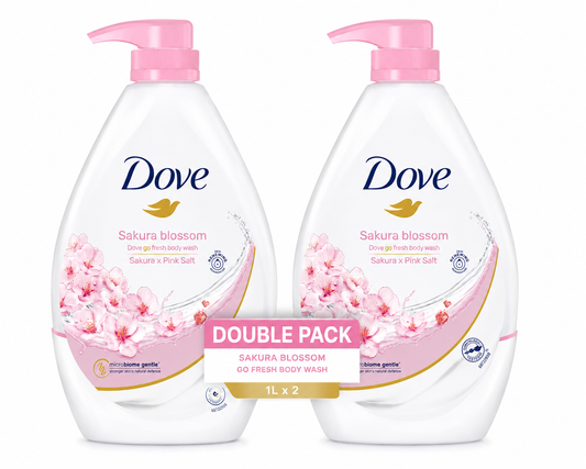 Dove Sakura x Pink Salt Go Fresh Body Wash 1L – Single & Double Pack
