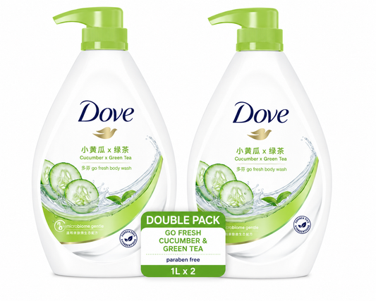 Dove Go Fresh Cucumber & Green Tea Body Wash 1L – Single & Double Pack