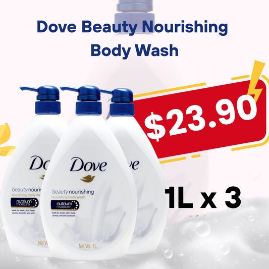 Bundle of 2 / 3 - Dove Beauty Nourishing Body Wash, 1L