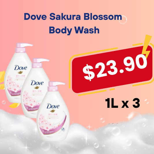 Bundle of 2 / 3 - Dove Sakura Blossom Body Wash 1L