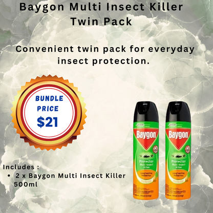 Baygon Protector Multi Insect Killer 500ml Bundle Deal