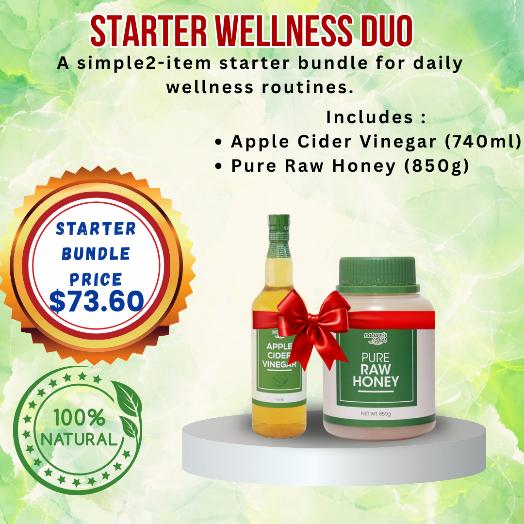 **Starter Wellness Duo Bundle - AVC (740ml)  + Pure Raw Honey (850g)