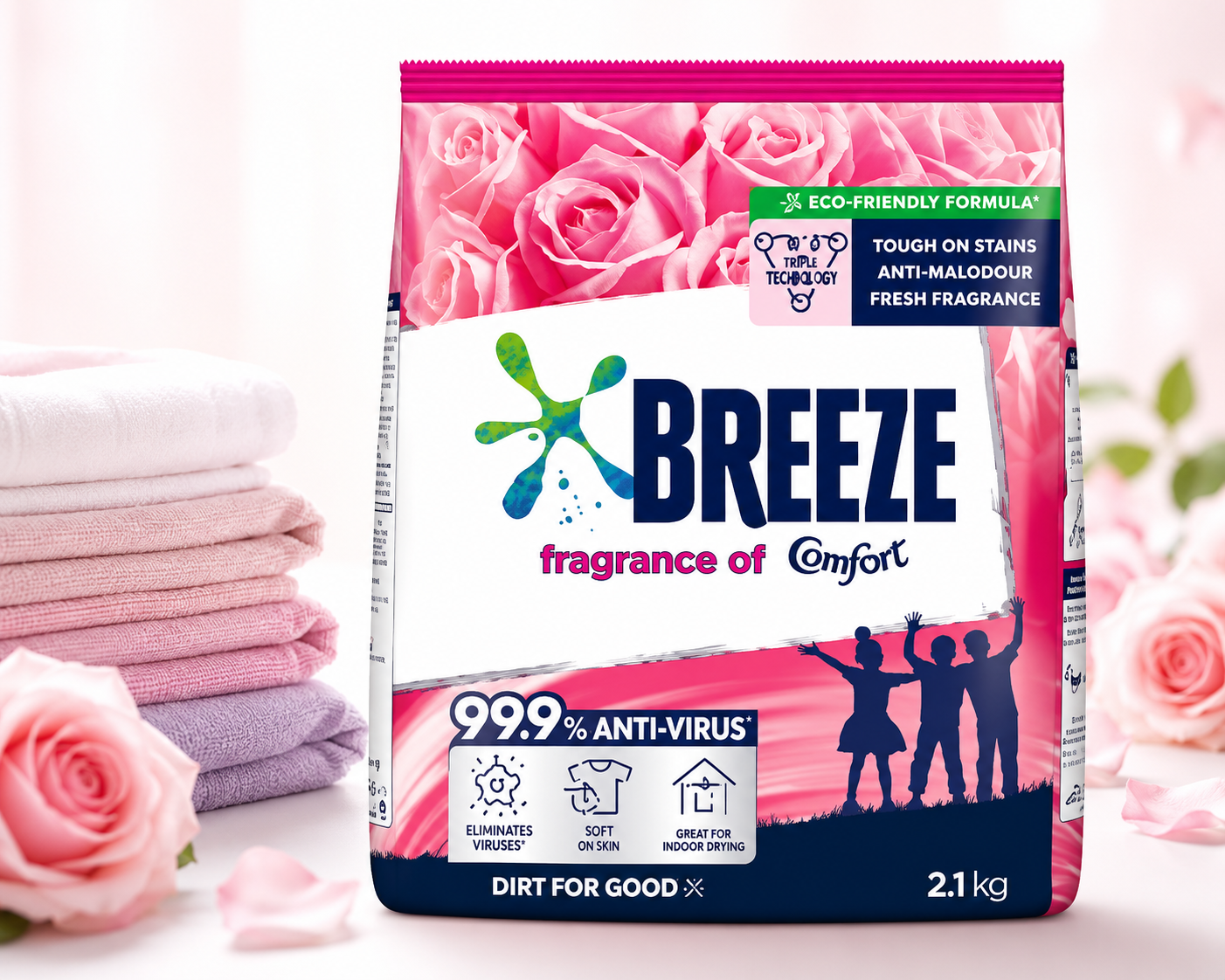 Breeze Fragrance of Comfort 99.9% Anti-Virus Powder Detergent 2.1kg
