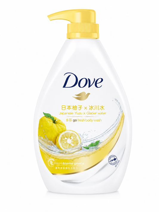 Dove Japanese Yuzu & Glacier Water Go Fresh Body Wash 1L – Single & Double Pack