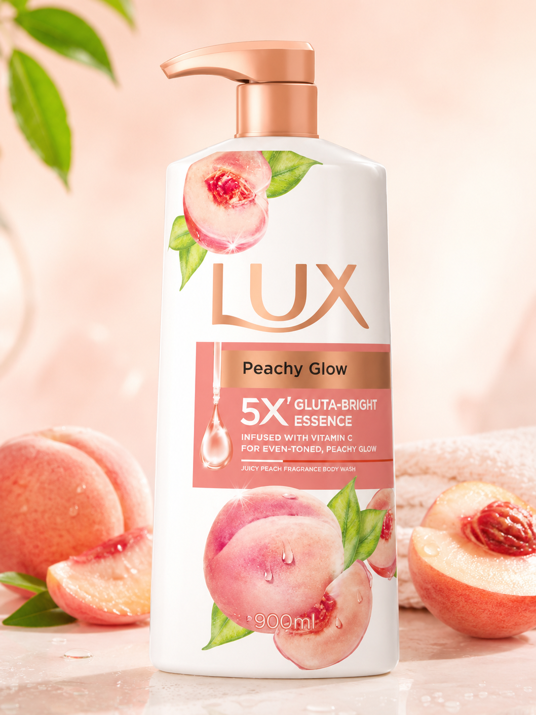 Lux Peachy Glow Shower Cream 900ml – Single & Double Pack