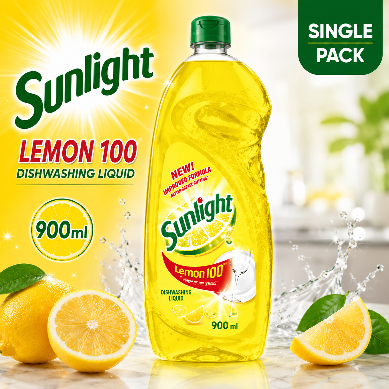 Sunlight Dishwashing Liquid Lemon 900ml