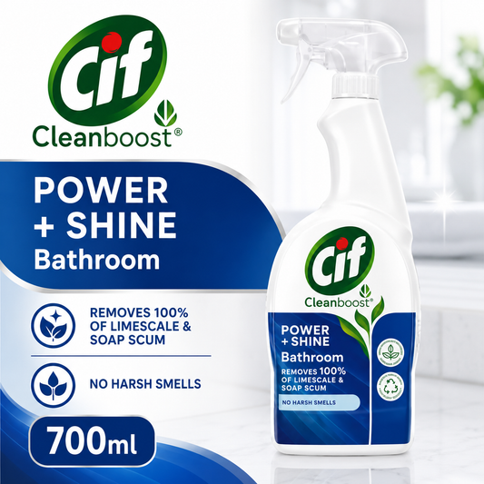 Cif Cleanboost Power + Shine Bathroom Cleaner Spray 700ml