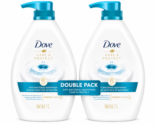 Dove Care & Protect Anti-Bacterial Body Wash 1L – Single & Double Pack