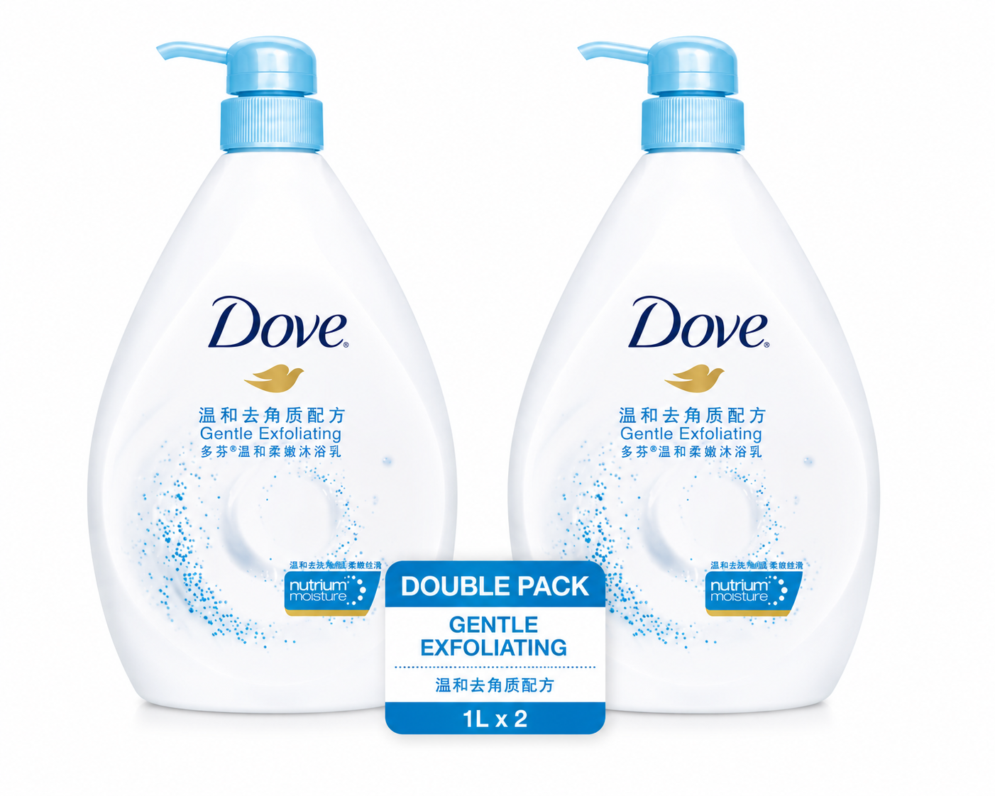Dove Gentle Exfoliating Body Wash 1L – Single & Double Pack Option