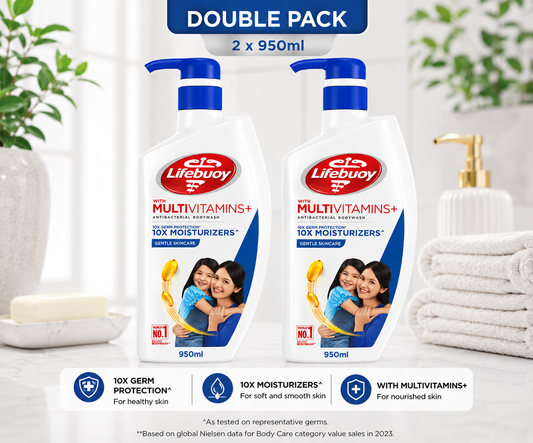 Lifebuoy Gentle Skincare Anti-Bacterial Body Wash 950ml – Single &  Double
