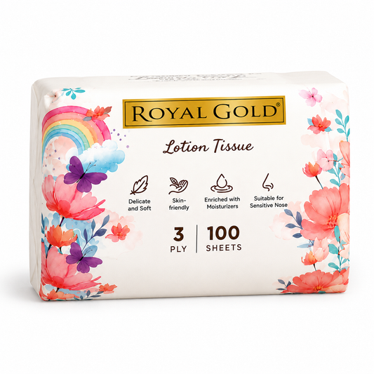 Royal Gold Lotion Tissue 3-Ply Soft Pack – 100 Sheets