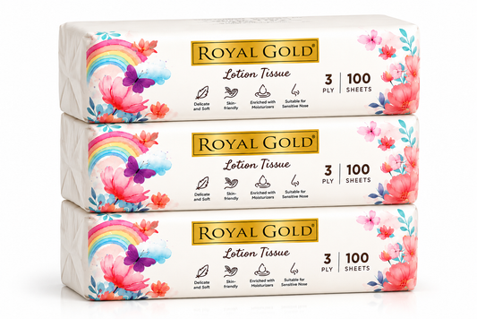 Royal Gold Lotion Tissue 3-Ply Soft Pack – 100 Sheets