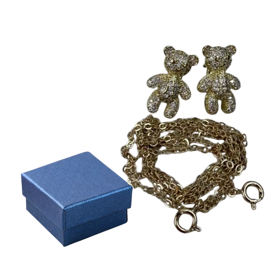 Ear Clip-on Jewellery (Bear Design) Only ( Giftbox & Anti -Lost Chain Optional)