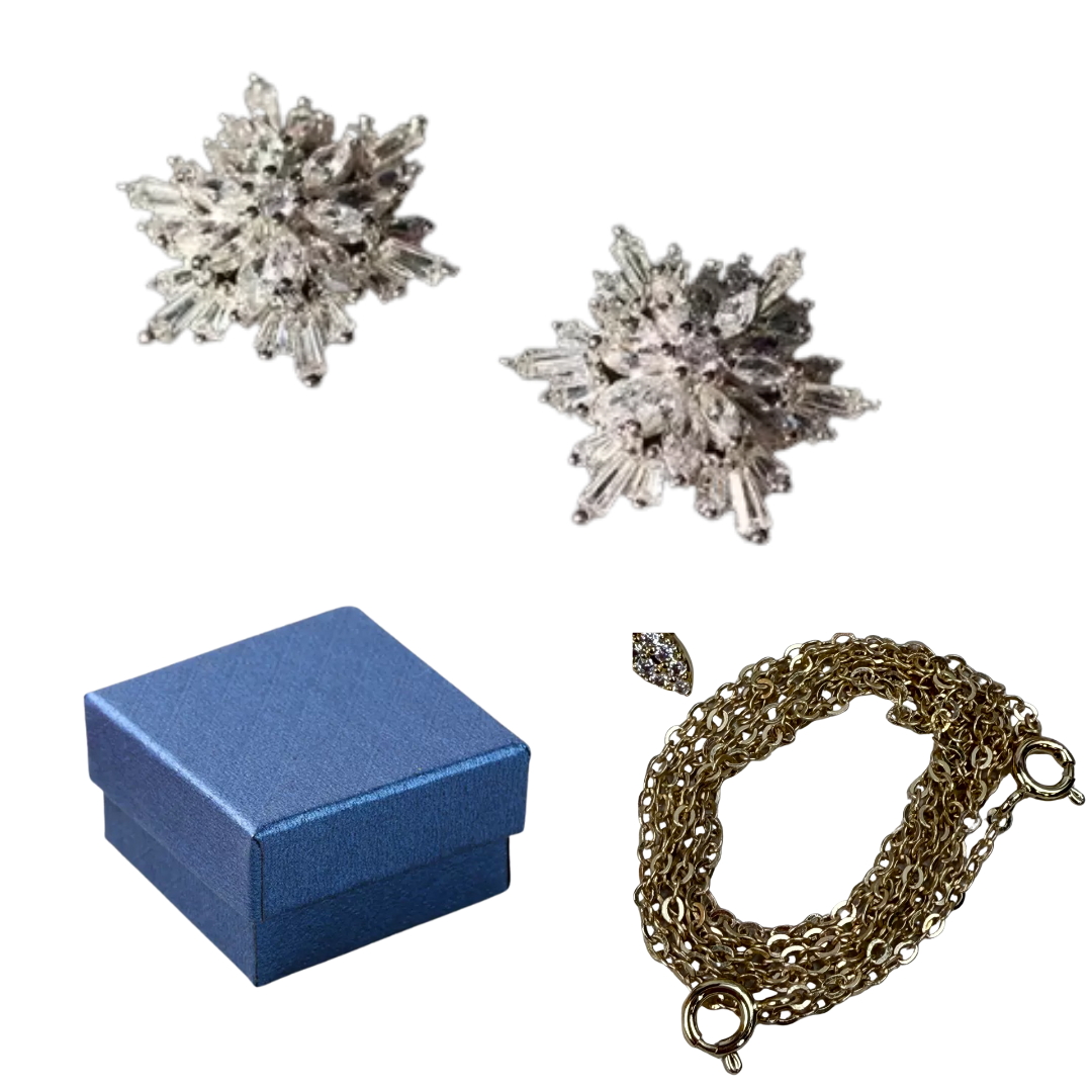 Ear Clip-on Jewellery (Snow Design)  Only ( Giftbox & Anti -Lost Chain Optional)