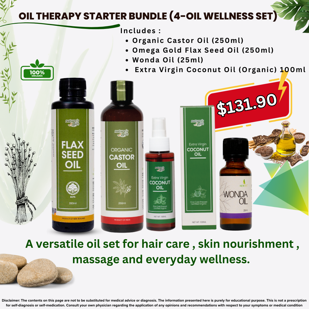 Oil Therapy Starter Bundle (4-Oil Wellness Set)