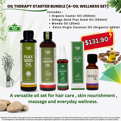 Oil Therapy Starter Bundle (4-Oil Wellness Set)
