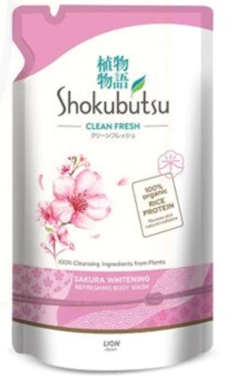 Shokubutsu Body Wash Sakura Whitening Refill Pack 500g