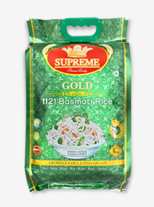 Supreme Gold 1121 Extra Long Grain Basmati Rice- 5 Kg