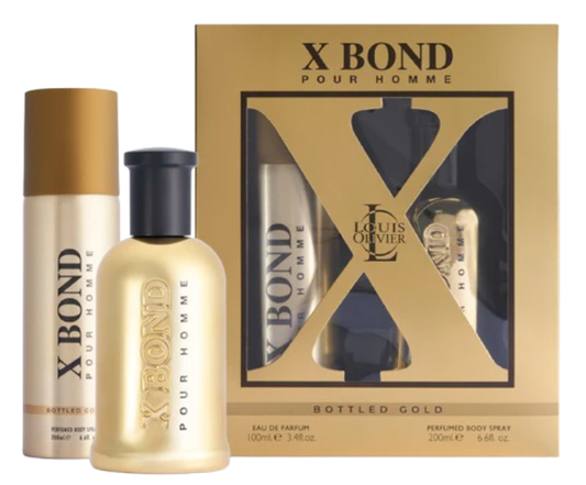 X BOND GOLD GIFT SET 100ml + 200ml Body Spray - Hotseller !