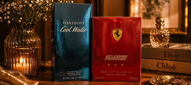Duo - Davidoff Cool Water EDT 125ml + Ferrari Scuderia Red EDT 125ml