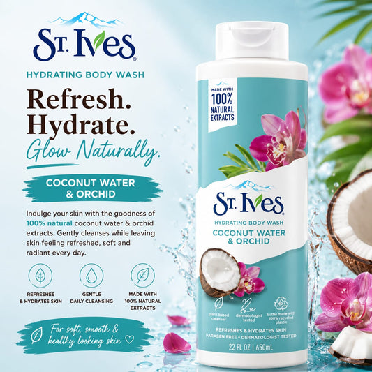 St. Ives Hydrating Body Wash – Coconut Water & Orchid 650ml