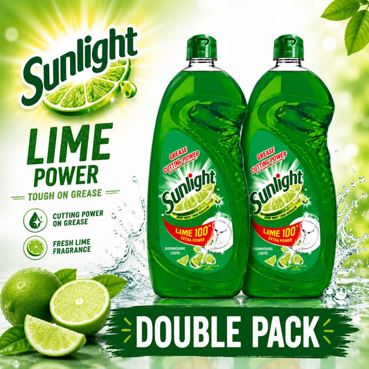 Sunlight Dishwashing Liquid Lime Double Pack 900ml x 2
