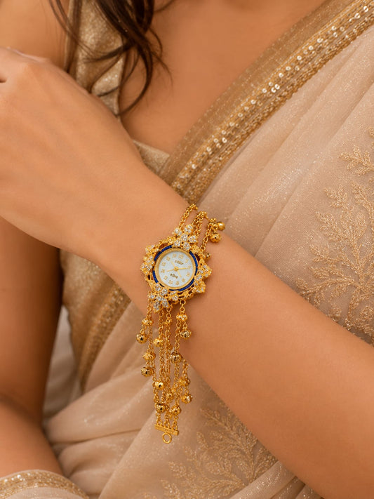 SG Available Limited Piece- Royal Blue Heritage Charm Watch Bracelet – Gold Luxe Edition
