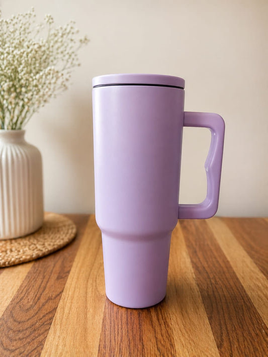Light Purple - Tumbler with Handle and Straw Lid  -  1200ml