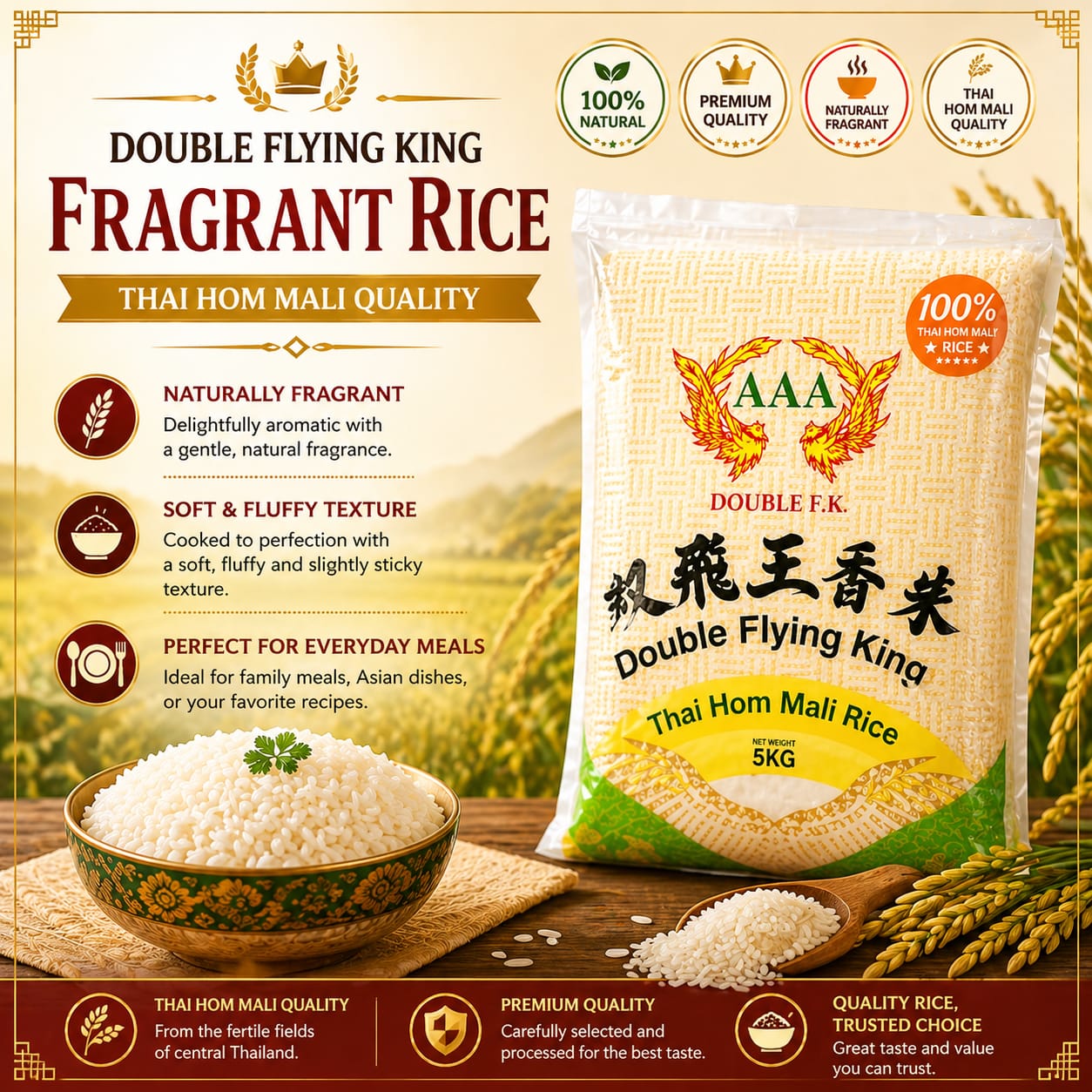 Double Flying King Fragrant Rice 5 Kg