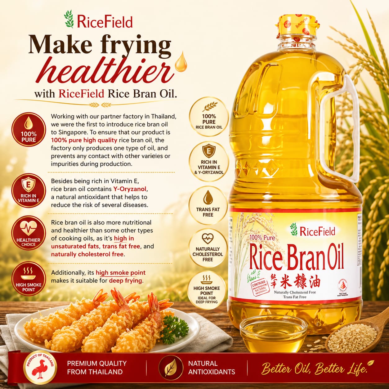 RiceField Rice Bran Oil - 2L