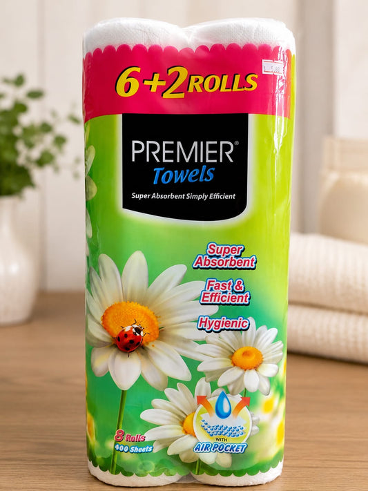 Premier Deluxe Kitchen Towels 6 + 2 Rolls