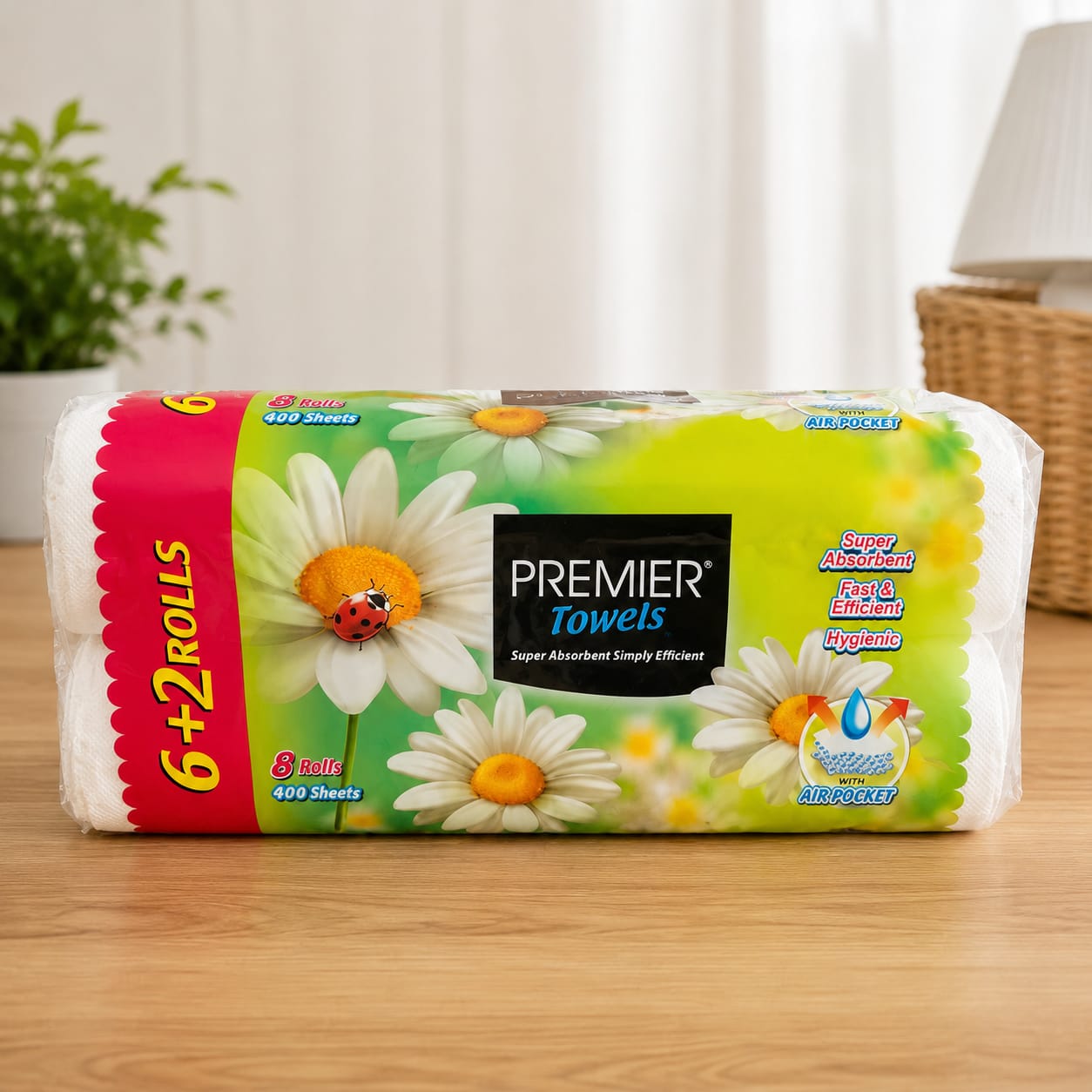 Premier Deluxe Kitchen Towels 6 + 2 Rolls