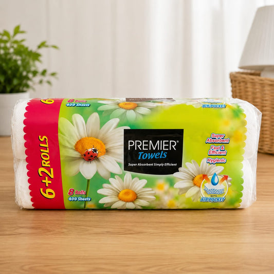 Premier Deluxe Kitchen Towels 6 + 2 Rolls