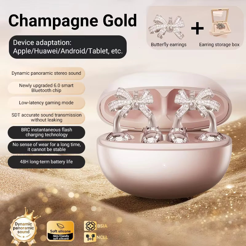 Bluetooth Earbuds Open Ear Clip-on Jewellery