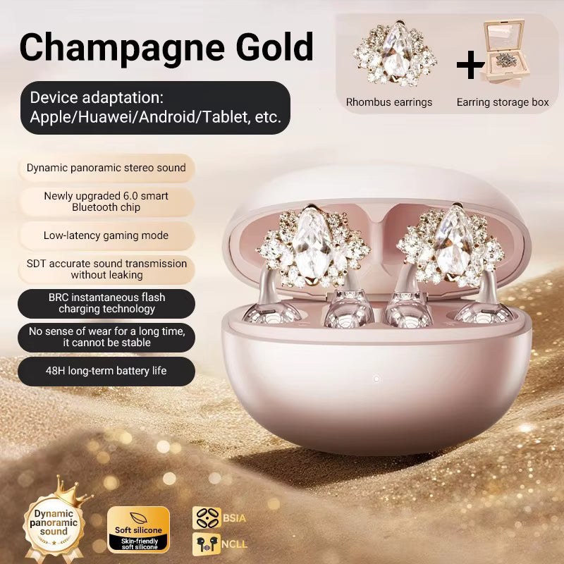 Bluetooth Earbuds Open Ear Clip-on Jewellery