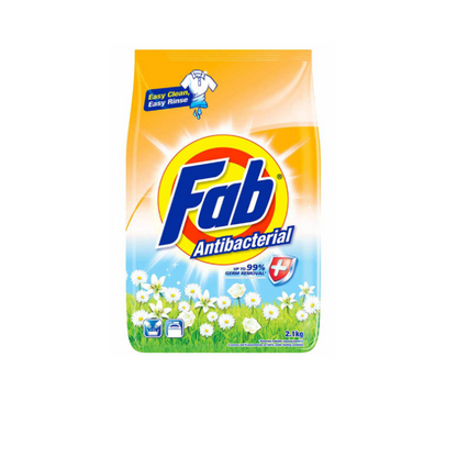 FAB LAUNDRY POWDER ANTI-BACTERIA YELLOW - 1.9-2.1KG (Bundle Pack)