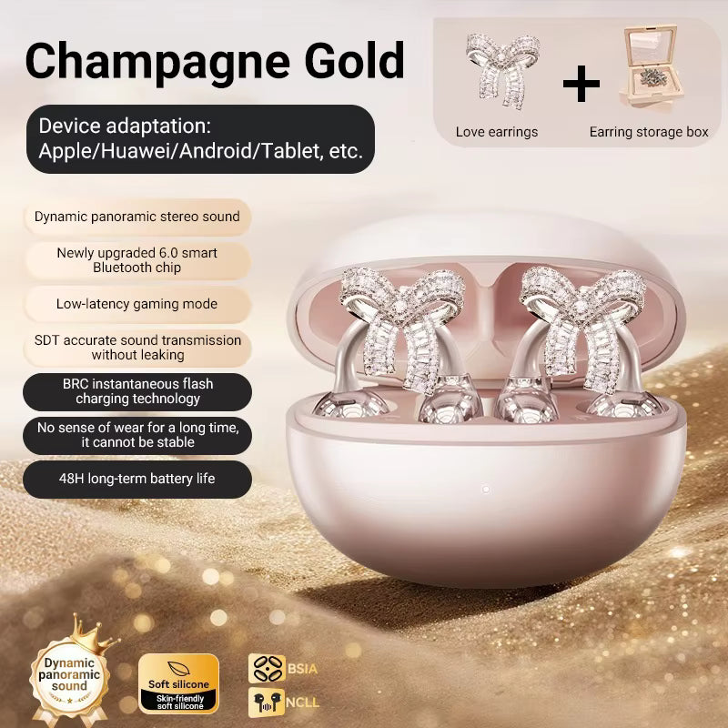Bluetooth Earbuds Open Ear Clip-on Jewellery