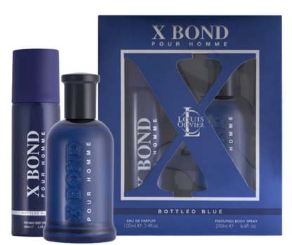 X BOND BLUE GIFT SET 100ml + 200ml Body Spray - Hotseller!