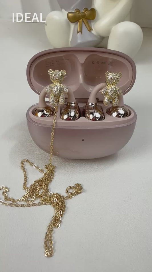 Ear Clip-on Jewellery (Bear Design) Only ( Giftbox & Anti -Lost Chain Optional)