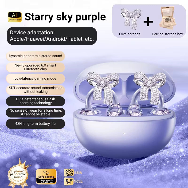Bluetooth Earbuds Open Ear Clip-on Jewellery
