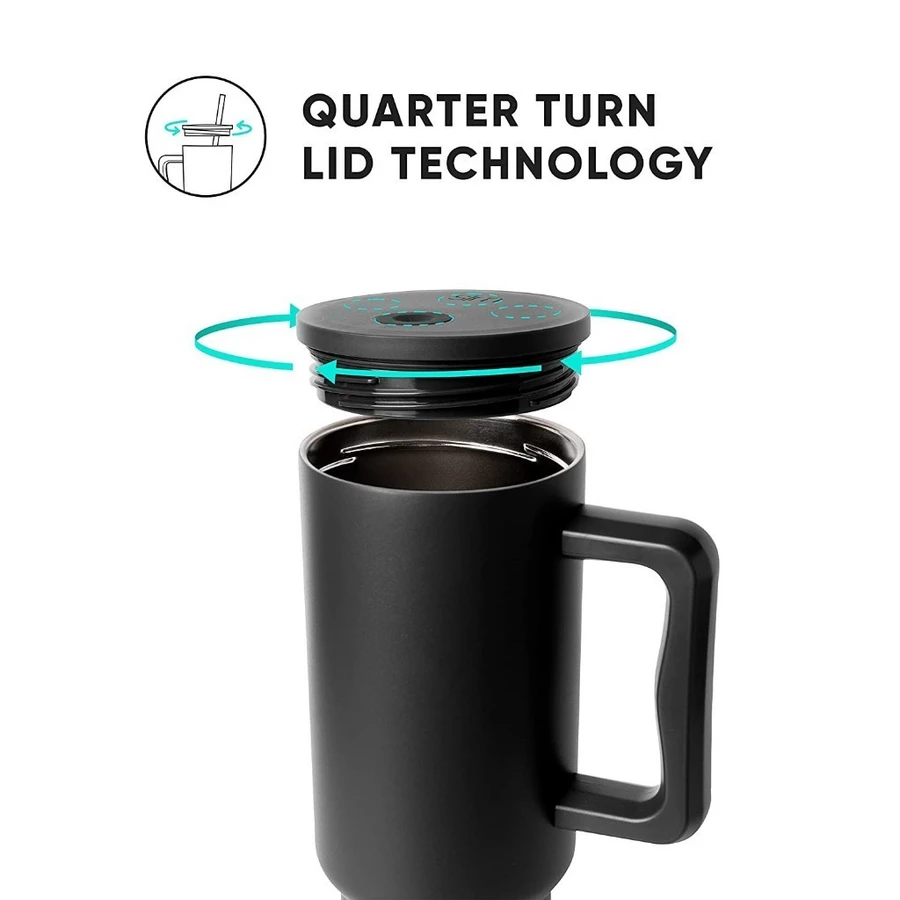 Light Purple - Tumbler with Handle and Straw Lid  -  1200ml